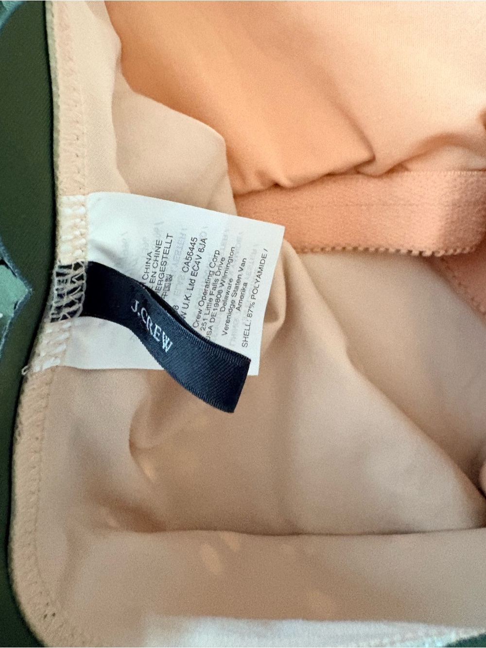 J. Crew Green One-Shoulder Scalloped Eyelet One-Piece Swimsuit - Picture 5 of 5